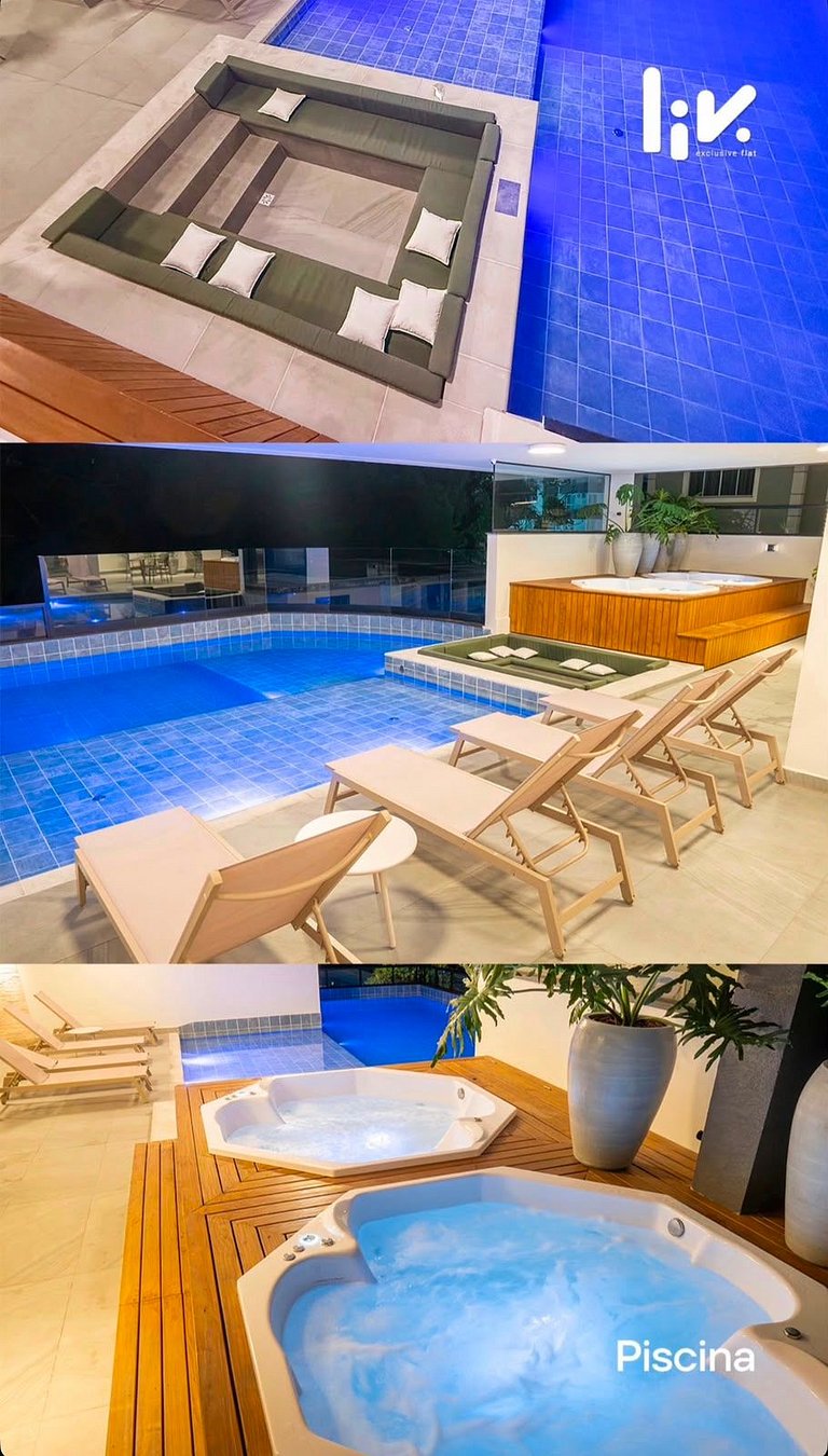 Jacuzzi e Piscina Aquecida • 120 m da Praia